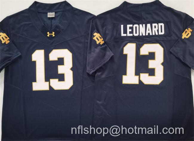 Men's Notre Dame Fighting Irish #13 Riley Leonard Navy 2025 F.U.S.E. Limited Stitched Jersey