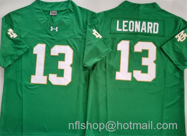 Men's Notre Dame Fighting Irish #13 Riley Leonard Green 2024 F.U.S.E. Limited Stitched Jersey