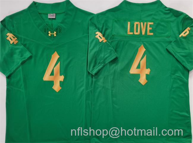 Men's Notre Dame Fighting Irish #4 Jeremiyah Love Green 2025 F.U.S.E. Limited Stitched Jersey