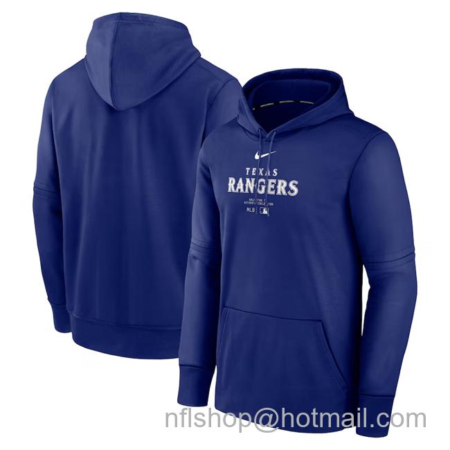 Men's Texas Rangers Royal Collection Practice Performance Pullover Hoodie