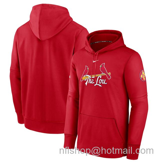 Men's St. Louis Cardinals Red 2024 City Connect Collection Practice Performance Pullover Hoodie