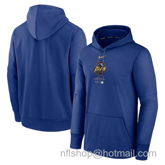 Men's Seattle Mariners Royal Collection City Connect Practice Performance Pullover Hoodie