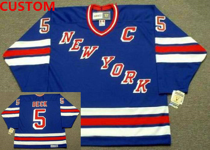 Men's New York Rangers Custom CCM Vintage Away NHL Hockey Jersey