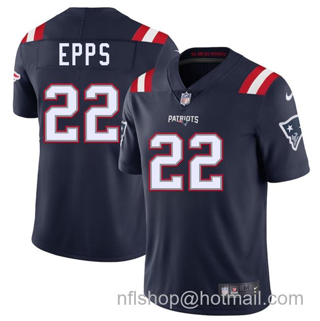 Men's New England Patriots #22 Marcus Epps Navy 2025 Vapor Limited Stitched Football Jersey