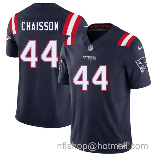 Men's New England Patriots #44 K'Lavon Chaisson Navy 2025 F.U.S.E. Vapor Limited Stitched Football Jersey