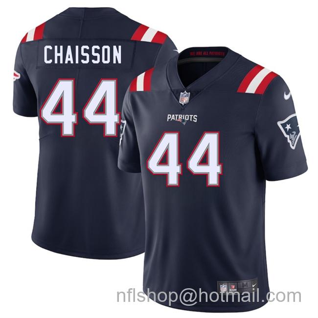 Men's New England Patriots #44 K'Lavon Chaisson Navy 2025 Vapor Limited Stitched Football Jersey
