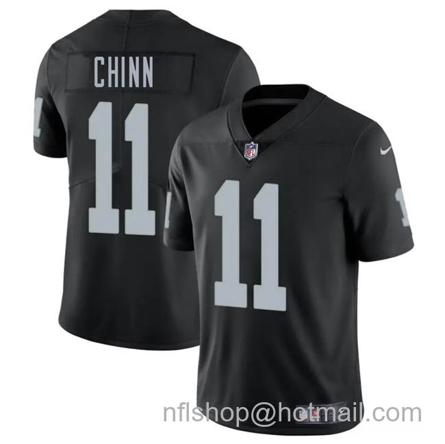 Men's Las Vegas Raiders #11 Jeremy Chinn Black 2025 Vapor Stitched Football Jersey