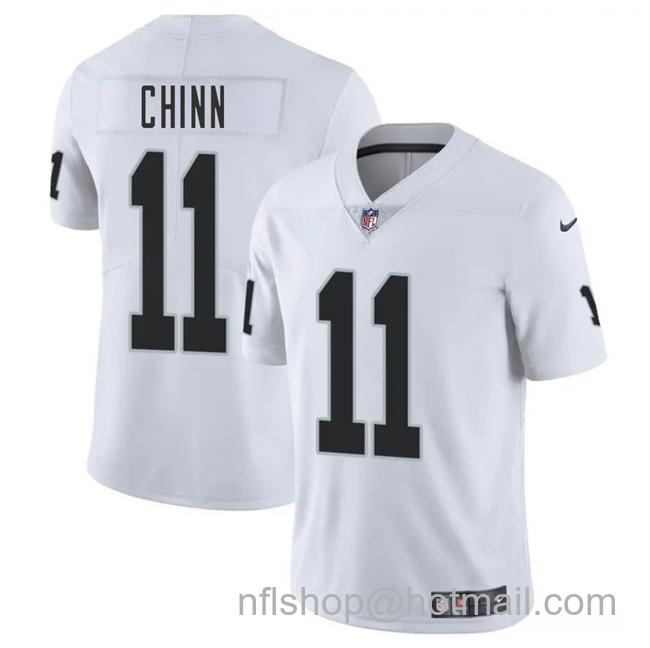 Men's Las Vegas Raiders #11 Jeremy Chinn White 2025 Vapor Stitched Football Jersey