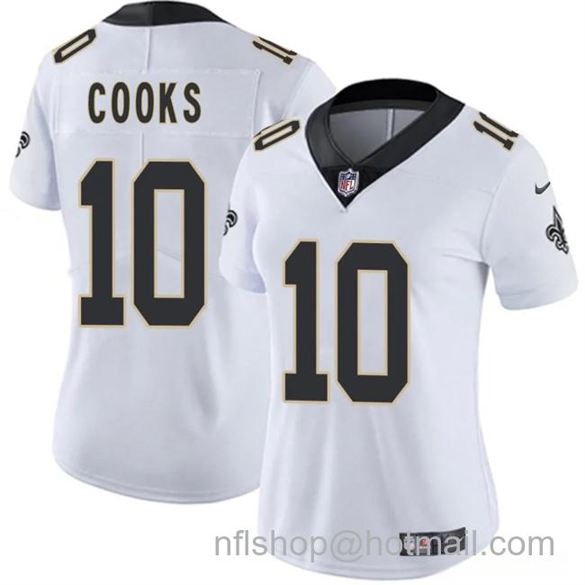 Women's New Orleans Saints #10 Brandin Cooks White 2025 Vapor Stitched Game Jersey