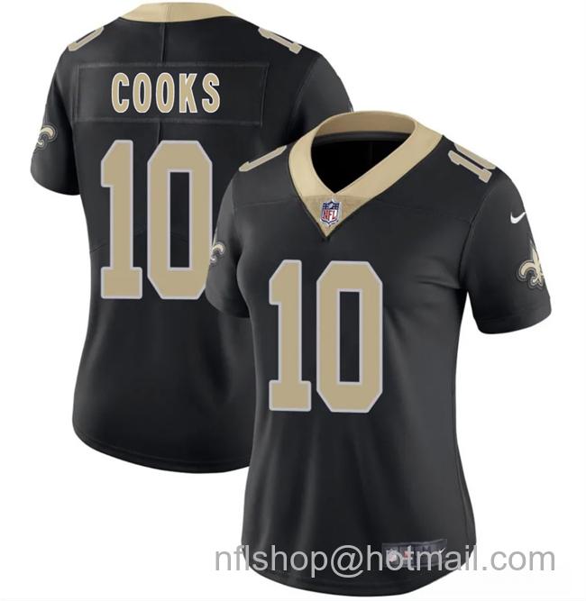 Women's New Orleans Saints #10 Brandin Cooks Black 2025 Vapor Stitched Game Jersey