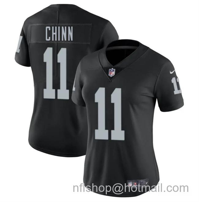 Women's Las Vegas Raiders #11 Jeremy Chinn Black 2025 Vapor Stitched Jersey