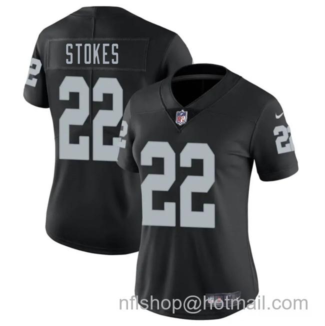 Women's Las Vegas Raiders #22 Eric Stokes Black 2025 Vapor Stitched Jersey
