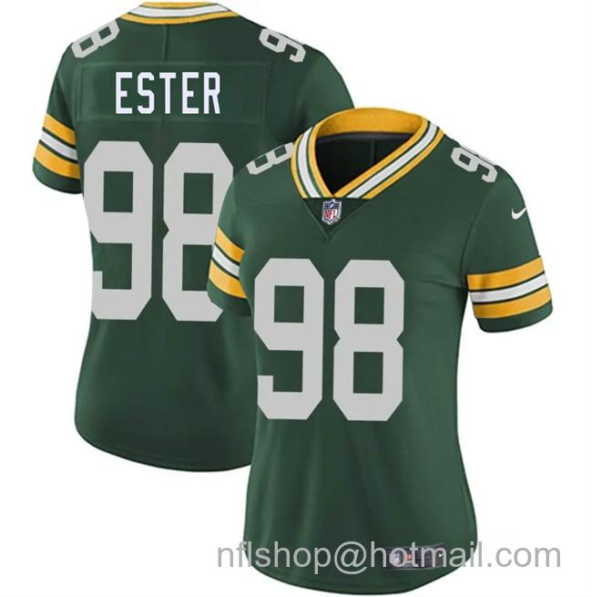 Women's Green Bay Packers #98 James Ester Green 2025 Vapor Untouchable Limited Stitched Jersey