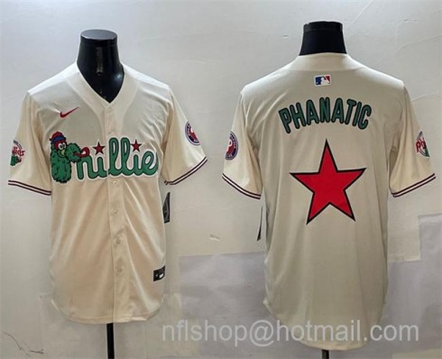 Men's Philadelphia Phillies Phanatic Cream Limited Stitched Jersey