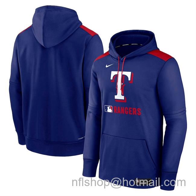 Men's Texas Rangers Royal Collection Performance Pullover Hoodie