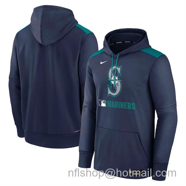 Men's Seattle Mariners Navy Collection Performance Pullover Hoodie