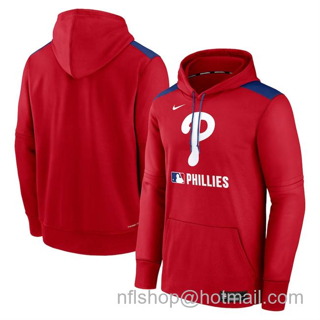Men's Philadelphia Phillies Red Collection Performance Pullover Hoodie
