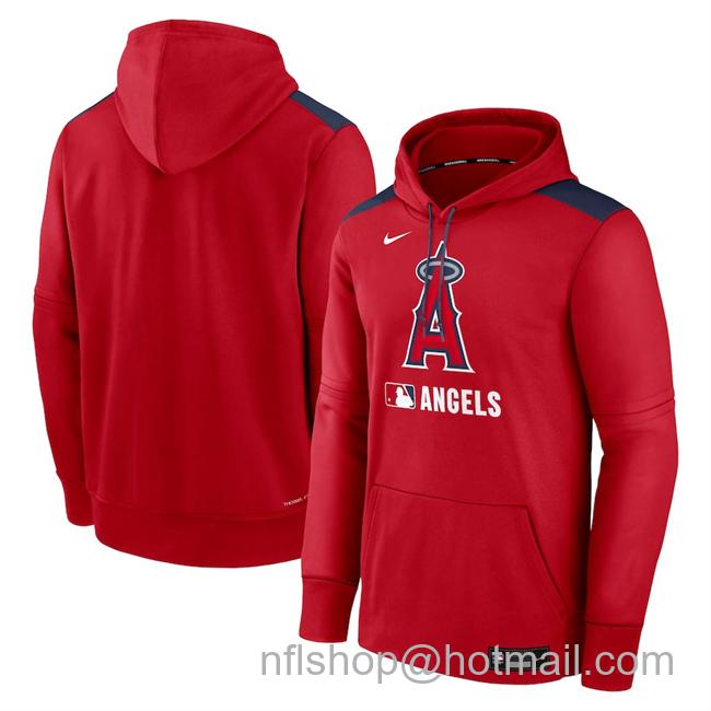 Men's Los Angeles Angels Red Collection Performance Pullover Hoodie