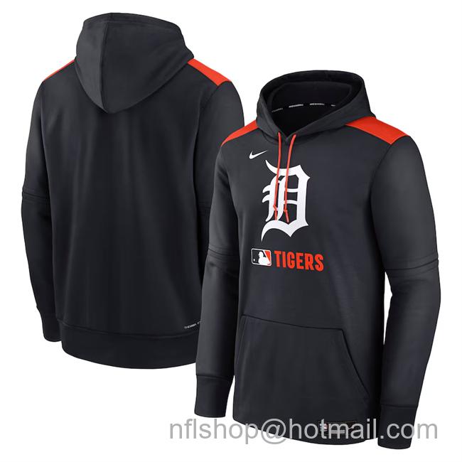 Men's Detroit Tigers Navy Collection Performance Pullover Hoodie