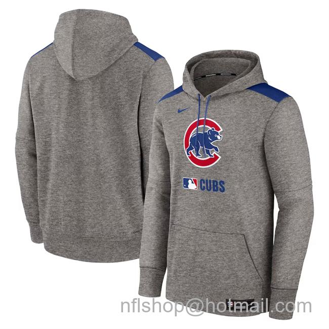 Men's Chicago Cubs Heather Charcoal Collection Performance Pullover Hoodie