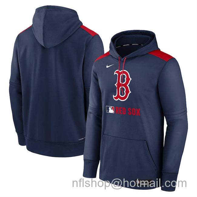 Men's Boston Red Sox Navy Collection Performance Pullover Hoodie