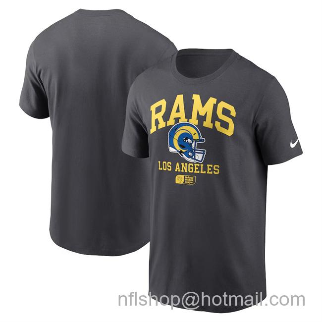 Men's Los Angeles Rams Anthracite Helmet Essential T-Shirt