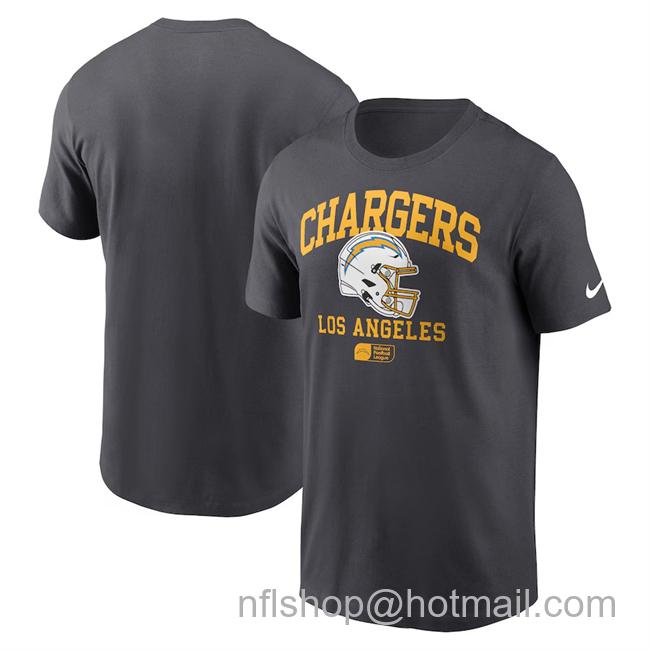 Men's Los Angeles Chargers Anthracite Helmet Essential T-Shirt