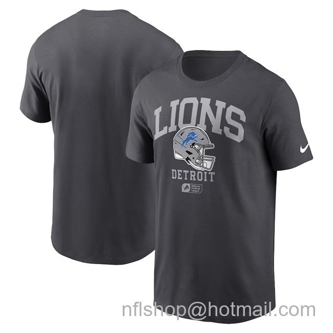 Men's Detroit Lions Anthracite Helmet Essential T-Shirt