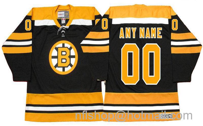Men's Boston Bruins Custom Throwback Black 1970 Stitched Hockey Jersey