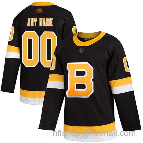 Men's Boston Bruins Custom Authentic Alternate Black Stitched Hockey Jersey