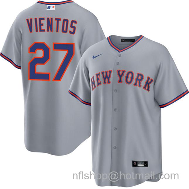 Men's New York Mets #27 Mark Vientos Grey 2025 Limited Stitched Baseball Jersey