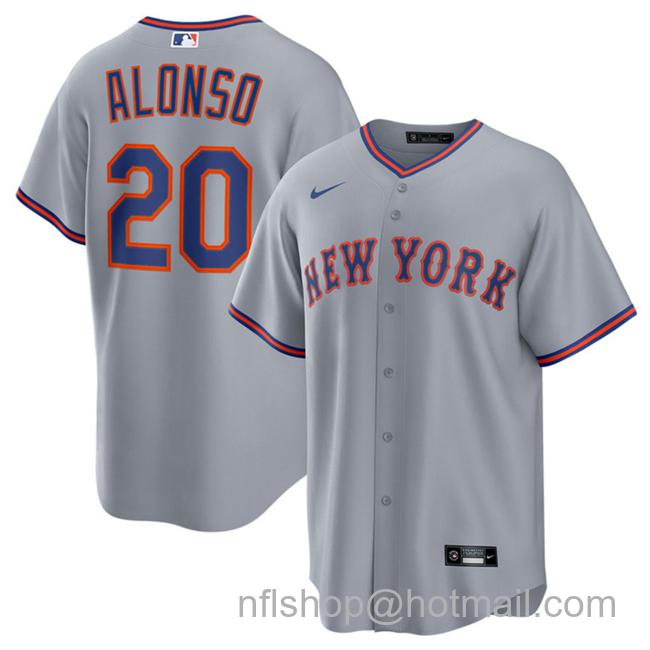 Men's New York Mets #20 Pete Alonso Grey 2025 Limited Stitched Baseball Jersey