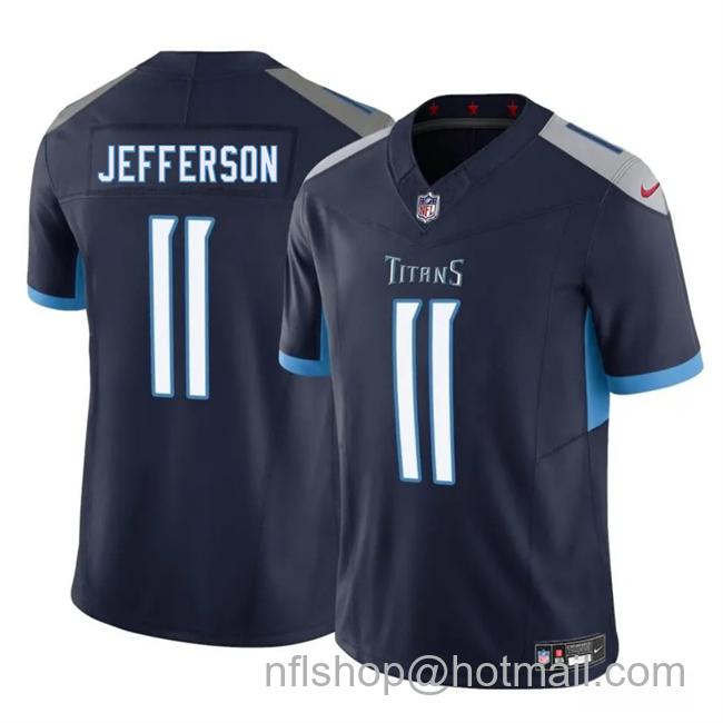Men's Tennessee Titans #11 Van Jefferson Navy 2025 F.U.S.E. Vapor Limited Stitched Football Jersey