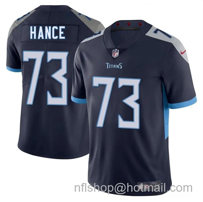 Men's Tennessee Titans #73 Blake Hance Navy 2025 Vapor Limited Stitched Football Jersey