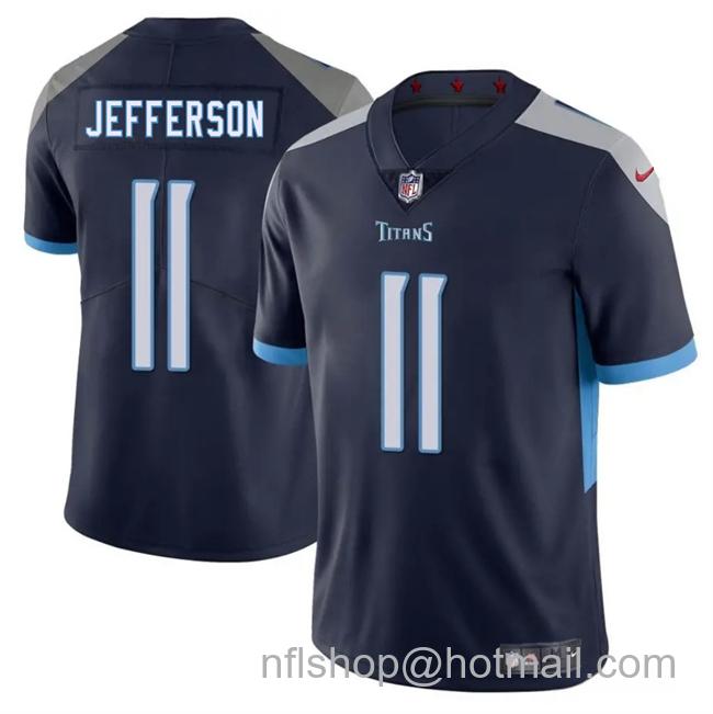 Men's Tennessee Titans #11 Van Jefferson Navy 2025 Vapor Untouchable Stitched Jersey