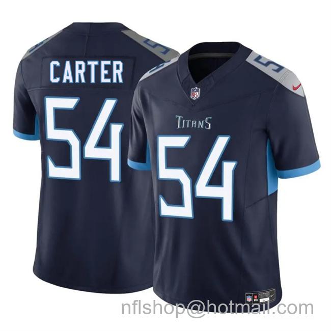 Men's Tennessee Titans #54 Lorenzo Carter Navy 2025 F.U.S.E. Vapor Limited Stitched Football Jersey