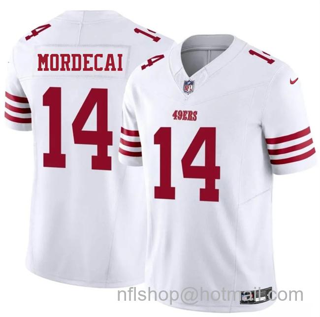 Men's San Francisco 49ers #14 Tanner Mordecai White 2025 F.U.S.E. Vapor Untouchable Limited Stitched Football Jersey