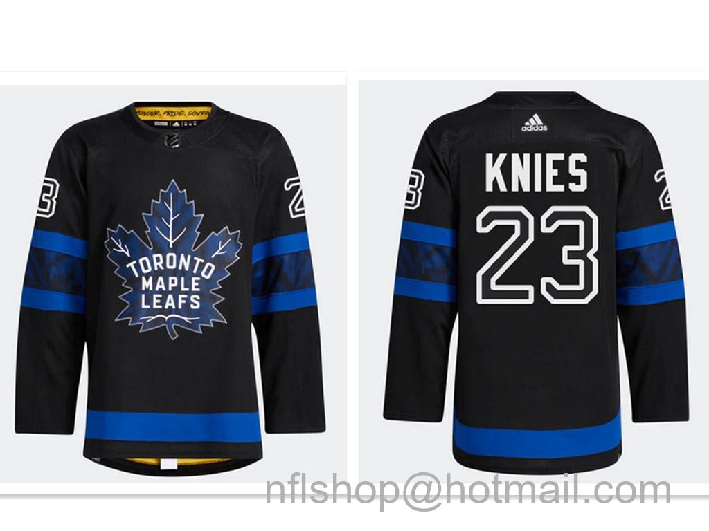 Men's Toronto Maple Leafs adidas #23 Matthew Knies Authentic X Drew House Flipside Alternate Jersey