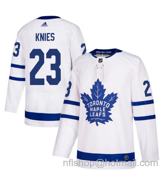 Men's Toronto Maple Leafs #23 Matthew Knies adidas White Authentic Player Hockey Jersey