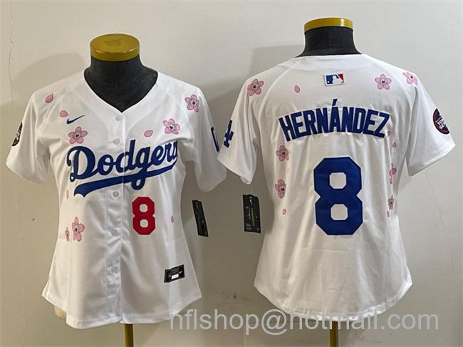 Youth Los Angeles Dodgers #8 Enrique Hernandez White 2025 Tokyo Series Limited Stitched Baseball Jersey
