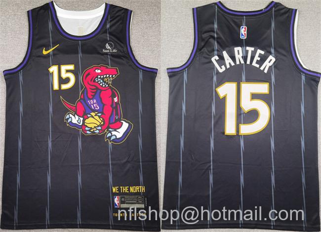 Men's Toronto Raptors #15 Vince Carter Black 2025 Stitched Basketball Jersey