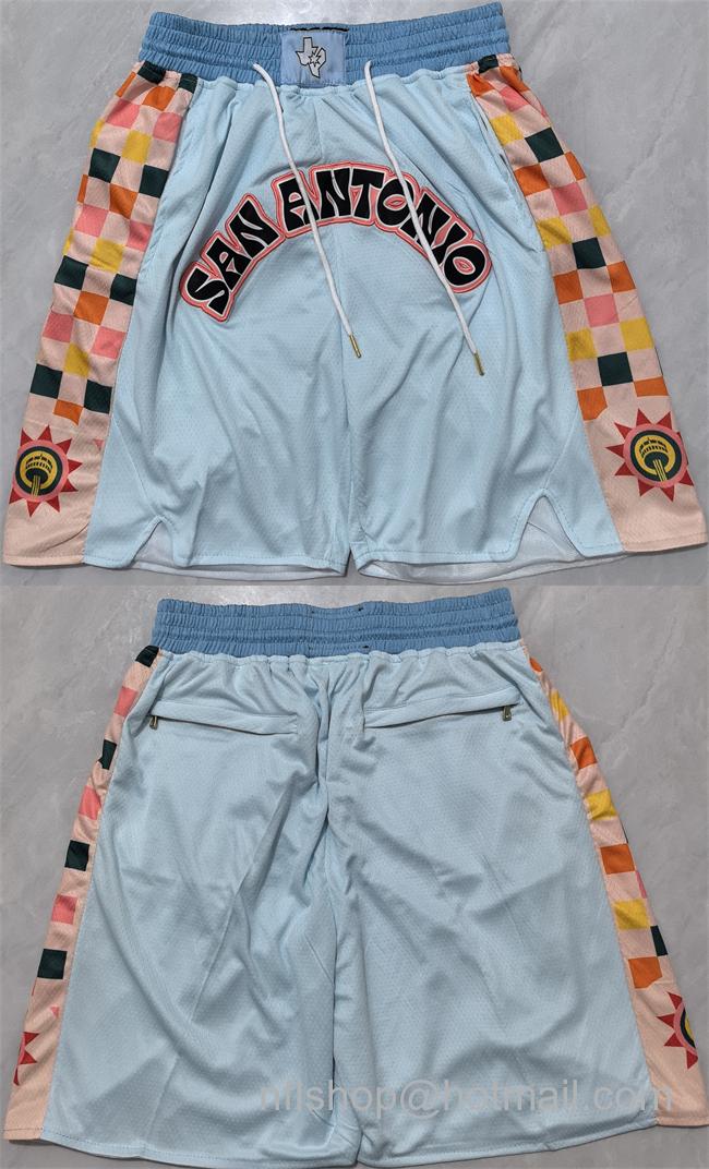 Men's San Antonio Spurs Light Blue City Edition Shorts