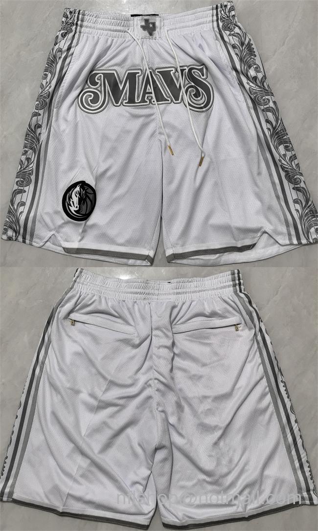 Men's Dallas Mavericks White City Edition Shorts