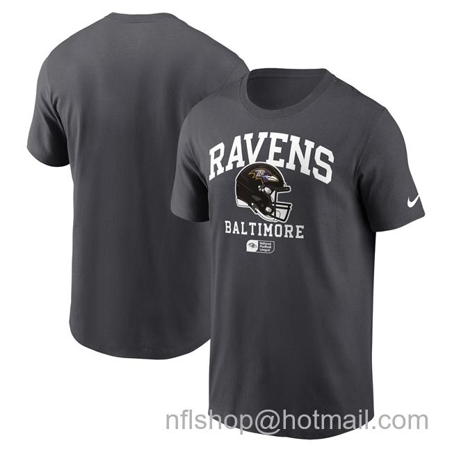 Men's Baltimore Ravens Anthracite Helmet Essential T-Shirt
