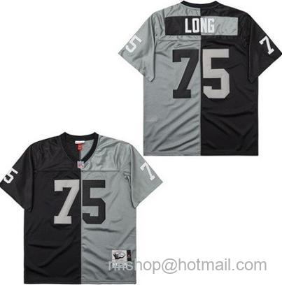 Men's Oakland Raiders #75 Howie Long Black Gray Split 1983 Throwback Jersey