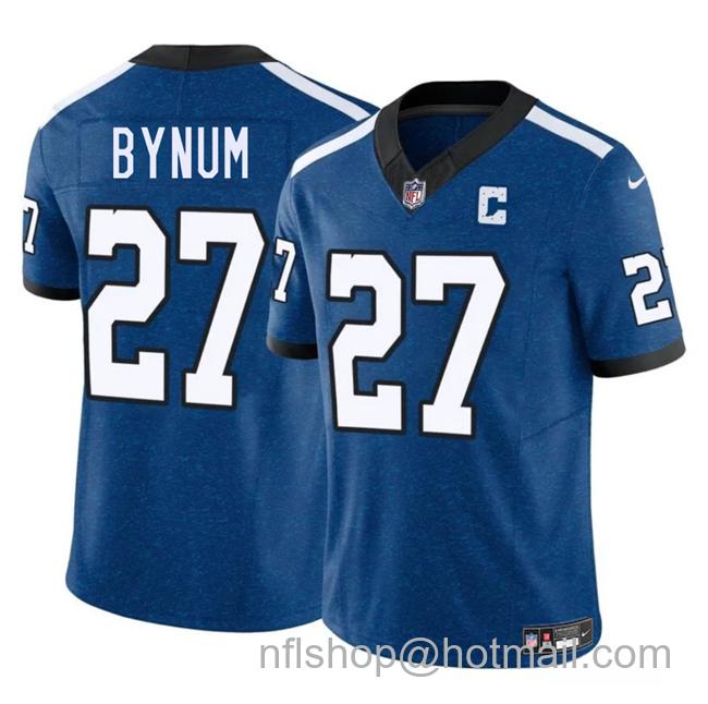 Men's Indianapolis Colts #27 Cam Bynum Blue 2025 F.U.S.E. Throwback Vapor Limited Stitched Football Jersey