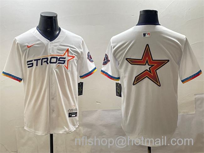 Men's Houston Astros Team Big Logo White 2025 City Connect Limited Stitched Baseball Jerseys
