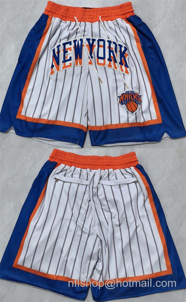 Men's New Yok Knicks 2025 White Shorts