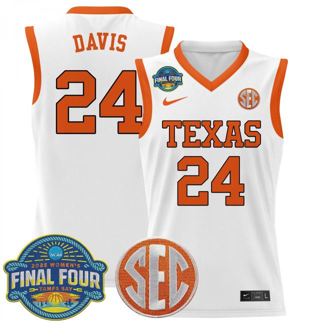 Women's Nike Clarissa Davis Jersey #35 Texas Longhorns 2025 NCAA Women's Basketball Sec Final Four Patch White