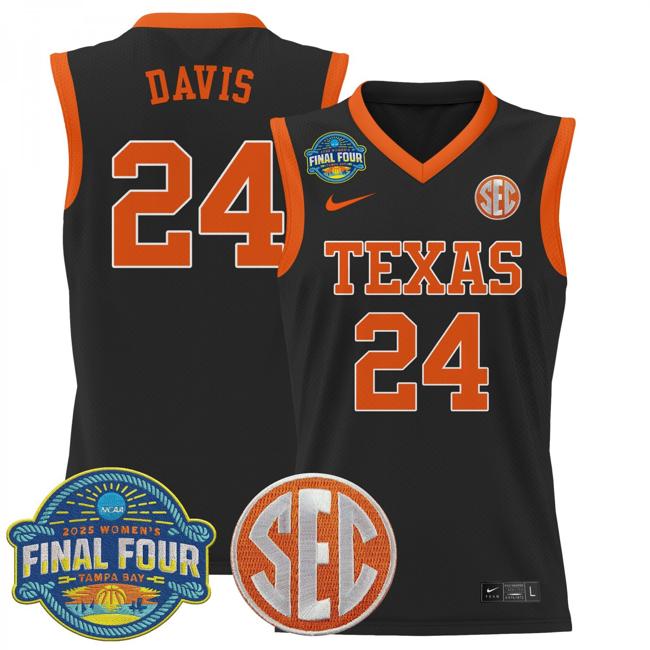 Women's Nike Clarissa Davis Jersey #35 Texas Longhorns 2025 NCAA Women's Basketball Sec Final Four Patch Black